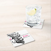 Chic zwart haar kapper afstudeerfeest Retro Kartonnen Onderzetters (Insitu)