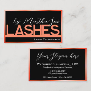 Chic Zwart Helder Sinaasappel Ombre Beauty Lashes Visitekaartje