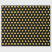 Chic Zwart Inpakpapier met Metallic Gold Dot (Vlak)