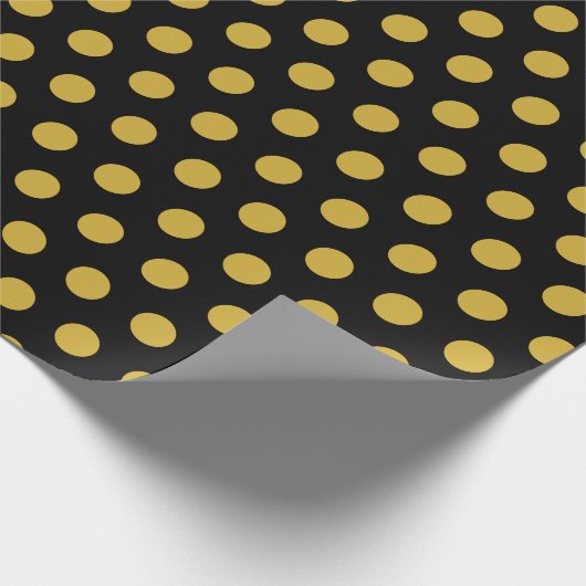 Chic Zwart Inpakpapier met Metallic Gold Dot (Hoek)