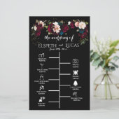 Chic zwart, Jewel-Toned Wedding Tijdlijn Programma (Staand voorkant)