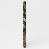 Chic Zwart Koraal Roze Wit Goud Marmeren Patroon iPhone Hoesje (Rechterkant)