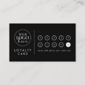Chic Zwart Logo Business Reward 10 Punch Klantenkaartje (Voorkant)