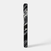 Chic Zwart Marmer Gepersonaliseerde iPhone Case Hoesje (Linkerkant)