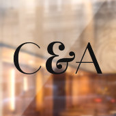 Chic Zwart Monogram Ampersand Art Deco Huwelijk Raamsticker (Vel 2)