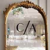 Chic Zwart Monogram Art Deco Lettering Wedding Raamsticker