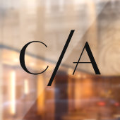 Chic Zwart Monogram Art Deco Lettering Wedding Raamsticker (Vel 2)