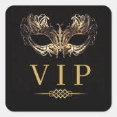 Chic Zwart Nep Goud VIP zeer belangrijk persoon Vierkante Sticker (Voorkant)