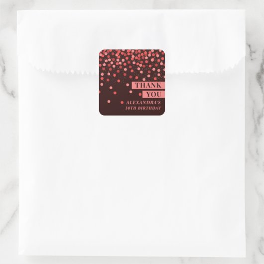 Chic Zwart Rode Confetti Dank u Sticker (Tas)