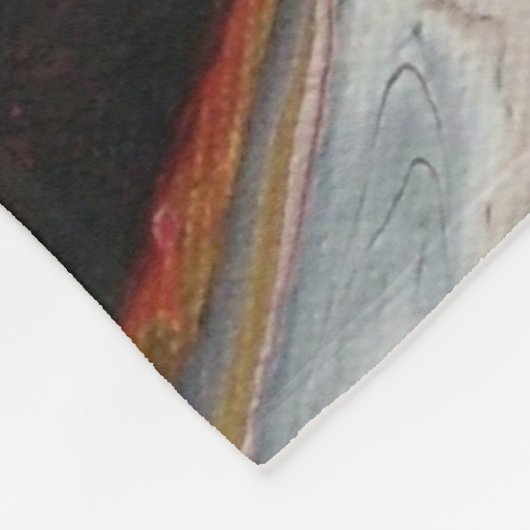 Chic Zwart Rood Goud Abstract Fleece Deken (Med.) (Hoek)