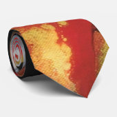 Chic Zwart Rood Goud Abstract Stropdas (Opgerold)