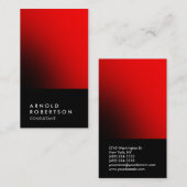 Chic zwart rood uniek professioneel visitekaartje (Voorkant / Achterkant)