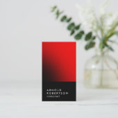 Chic zwart rood uniek professioneel visitekaartje (Staand voorkant)