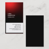 Chic zwart rood wit verticaal uniek visitekaartje (Voorkant / Achterkant)