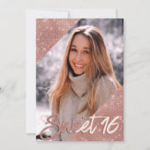 Chic Zwart Roos Gouden Glitter Border Foto Sweet 1 Kaart (Voorkant)