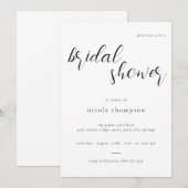 Chic Zwart Script Bruidsfeest Uitnodiging Minimaal (Voorkant / Achterkant)
