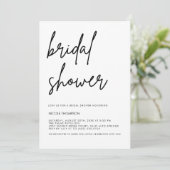 Chic Zwart Script Bruidsfeest Uitnodiging Minimaal (Staand voorkant)
