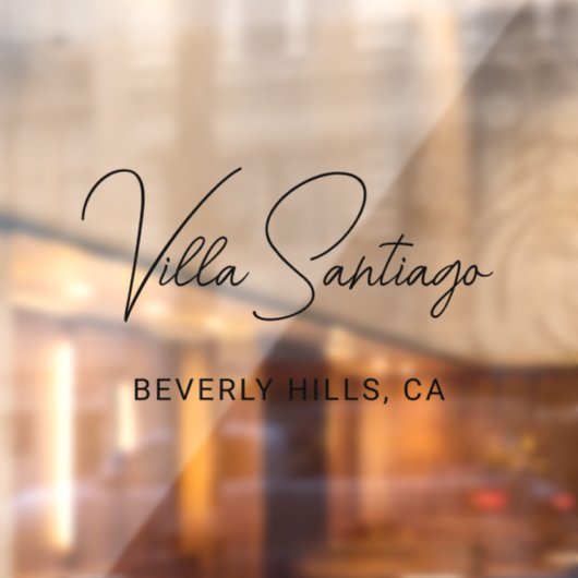 Chic Zwart Script Naam Woonhuis Raamsticker (Vel 2)