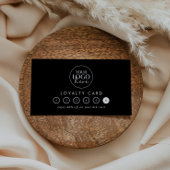 Chic Zwart Typografie Logo Business Reward 6 Punch Klantenkaartje