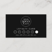 Chic Zwart Typografie Logo Business Reward 6 Punch Klantenkaartje (Voorkant)
