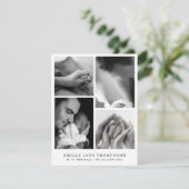 Chic Zwart & Wit 5 Foto Baby shower Dank u (Staand voorkant)