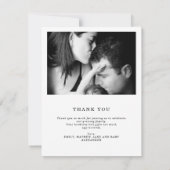Chic Zwart & Wit 5 Foto Baby shower Dank u (Achterkant)