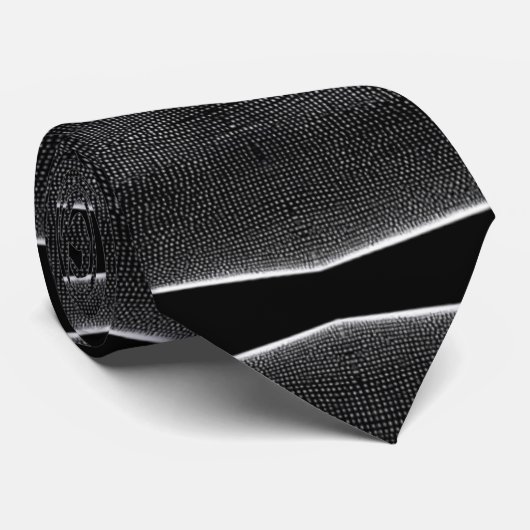 Chic Zwart-wit Abstracte Stripe Moderne Stijl Stropdas (Opgerold)