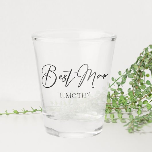 Chic Zwart Wit Bruiloft Modern Persoonlijke Bruids Shot Glas