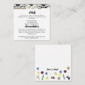 Chic Zwart & Wit Damask Pearl Wedding Informatiekaartje (Voorkant / Achterkant)