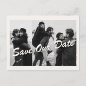 Chic Zwart-wit foto bruiloft uitnodiging (Voorkant)