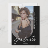 Chic zwart-wit foto collage Afstuderen Kaart (Voorkant)