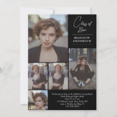 Chic zwart-wit foto collage Afstuderen Kaart (Achterkant)