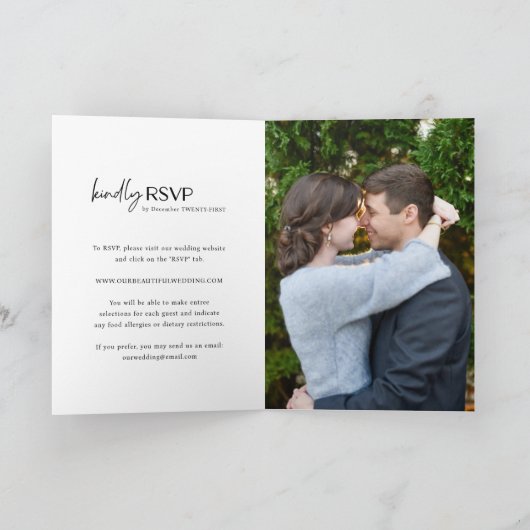 Chic Zwart-wit foto Moderne bruiloft (Binnen)