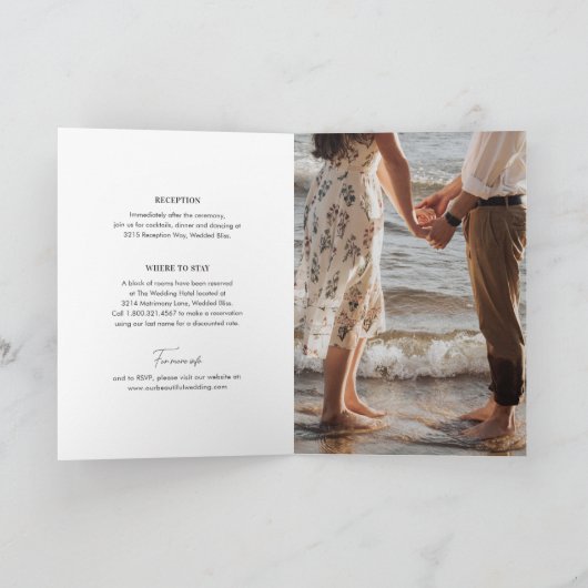 Chic Zwart-wit foto Moderne bruiloft (Binnen)