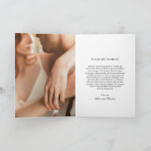 Chic Zwart-wit foto Moderne bruiloft Bedankkaart (Binnen)