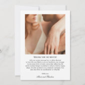 Chic Zwart-wit foto Moderne bruiloft Bedankkaart (Achterkant)