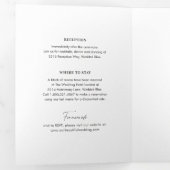 Chic Zwart-wit foto Moderne bruiloft Drieluik Uitnodiging (Binnenzijde eerst)