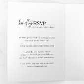 Chic Zwart-wit foto Moderne bruiloft Drieluik Uitnodiging (Binnenzijde eerst)