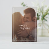 Chic Zwart-wit foto Moderne bruiloft Informatiekaartje (Staand voorkant)