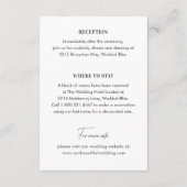 Chic Zwart-wit foto Moderne bruiloft Informatiekaartje (Achterkant)