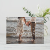 Chic Zwart-wit foto Moderne bruiloft Save The Date (Staand voorkant)