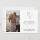 Chic Zwart-wit foto Moderne bruiloft Save The Date (Achterkant)