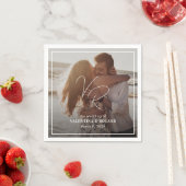 Chic Zwart-wit foto Moderne bruiloft Servet (Insitu)