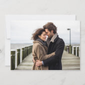 Chic Zwart & Wit Fotobruiloft Bewaar de datum Kaart (Achterkant)