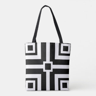 Chic zwart-wit geometrische Canvas tas