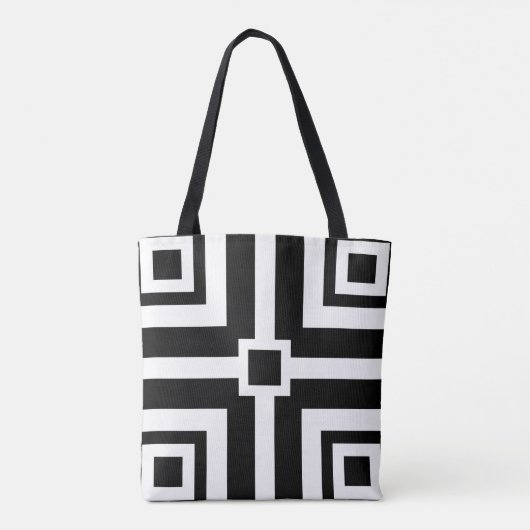 Chic zwart-wit geometrische Canvas tas (Achterkant)