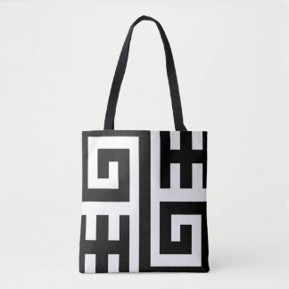 Chic zwart-wit geometrische Canvas tas