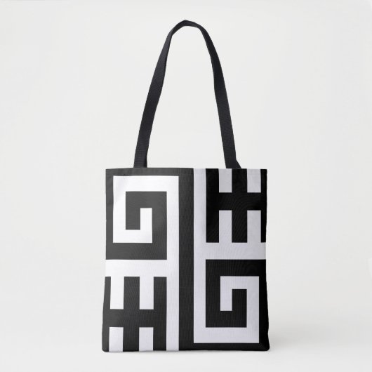 Chic zwart-wit geometrische Canvas tas (Voorkant)