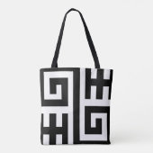 Chic zwart-wit geometrische Canvas tas (Achterkant)