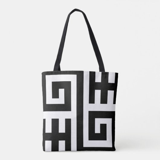 Chic zwart-wit geometrische Canvas tas (Achterkant)